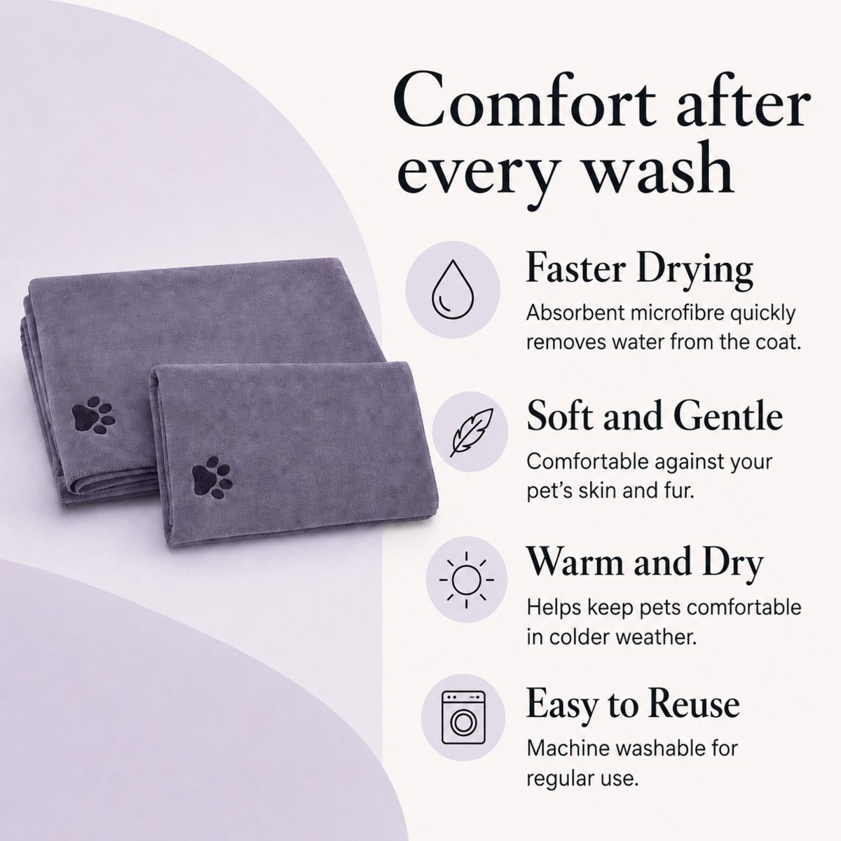 Microfibre Pet Bath Towel